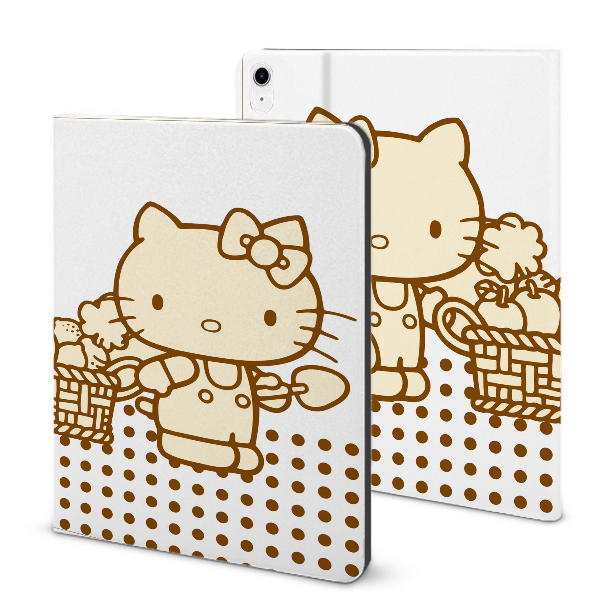 （画像用） Hello Kitty ハローキティ IPad ケース ブック型 PUレザー TPU 耐衝撃 軽量 薄型 ペン収納なし 全面保護 IPad 各モデル対応